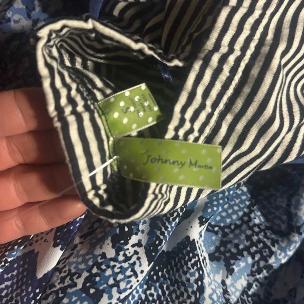 Johnny Martin Blue Patterned Strapless Women's Dr… - image 4